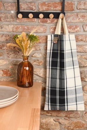 sac a pain et baguette carreaux ecossais noir