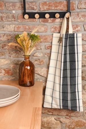 sac a pain et baguette carreaux noir et blanc