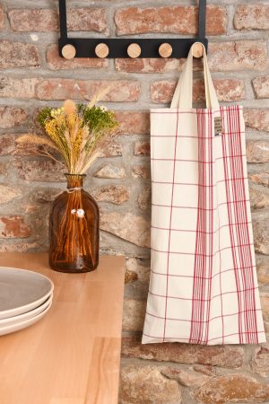 sac a pain et baguette carreaux rouge