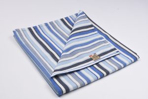 nappe fabrication Française bayadere bleu