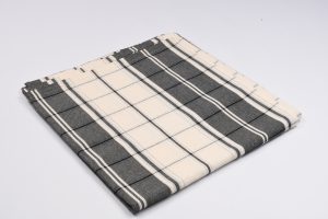 nappe fabriquée en France carreaux noiret blanc