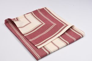 nappe fabriquée en France rayee grenat