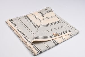 nappe fabriquée en France rayée gris bleu