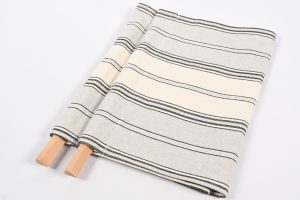 toile transat prête à poser rayée gris bleu