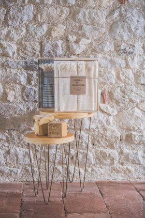 fouta nid abeille coton coffret