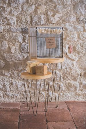 fouta nid abeille noir coffret