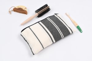 grande trousse tissu raye noir blanc fabriquée en France