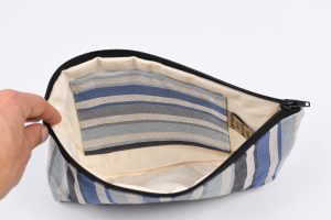 interieur grande trousse tissu bayadere bleu