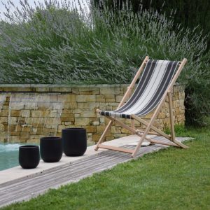 toile de transat noir et ecru