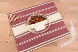 sac a tarte raye grenat