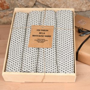 coffret 4 serviettes de table losange noir