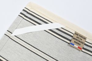 torchon a suspendre raye gris bleu