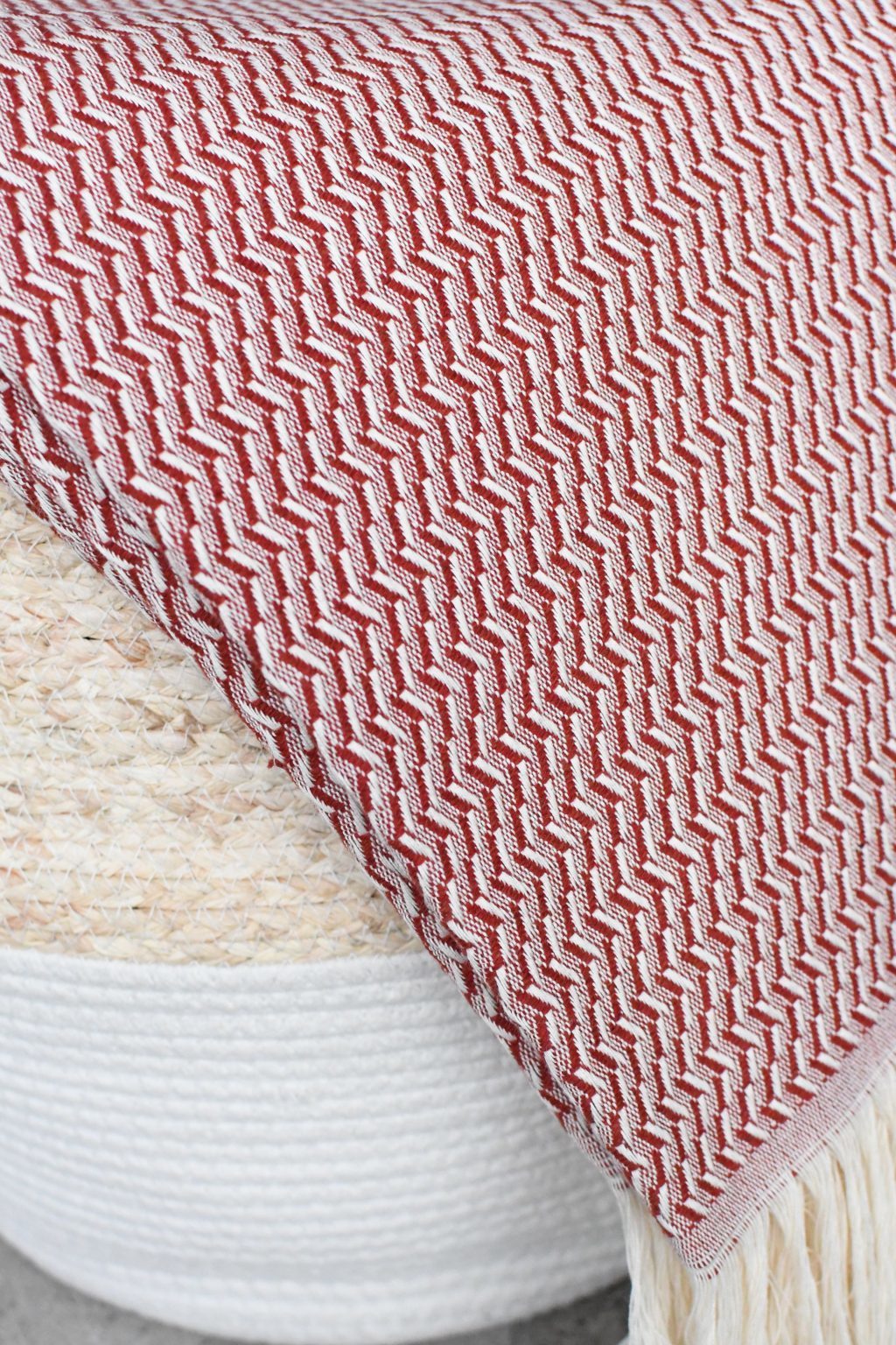 Plaid Rouge en Maille Épaisse