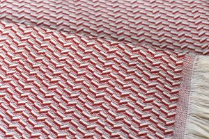 plaid rouge brisé en coton et laine