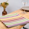 serviette de table motif bayadère jaune