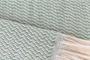 plaid vert ecologique en coton et laine
