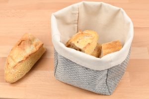 panière à pain tissu grain de riz noir