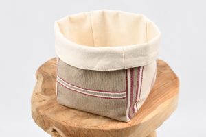 panière tissu rayée tabac
