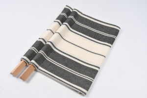 toile transat prête à poser rayure noir et blanc