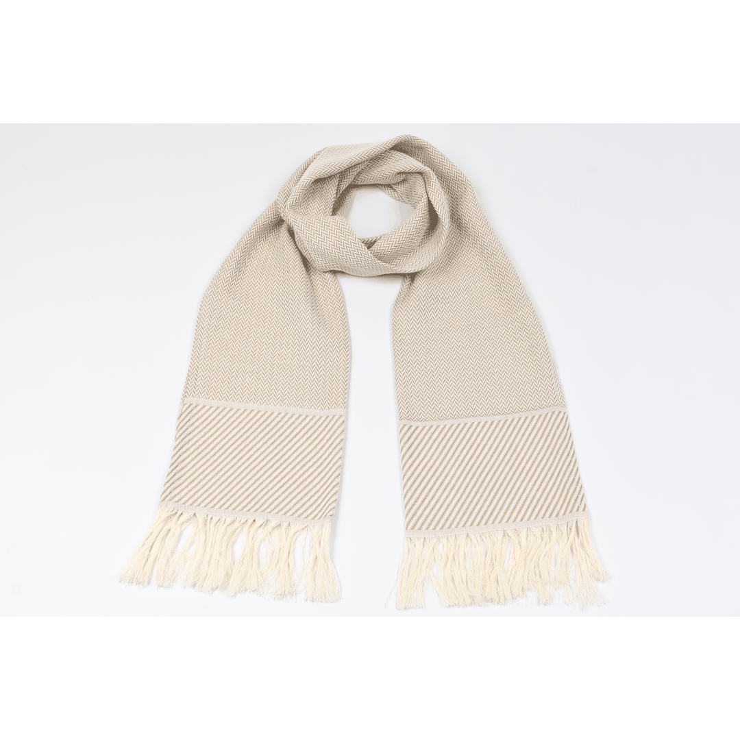 Echarpe - motif Chevron Beige – Image 6