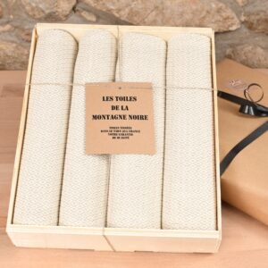 Coffret Serviettes de table - Médaillon Tabaco
