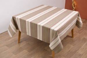 Nappe Carrée - motif Rayé Tabac