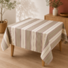 Nappe Carrée - motif Rayé Tabac